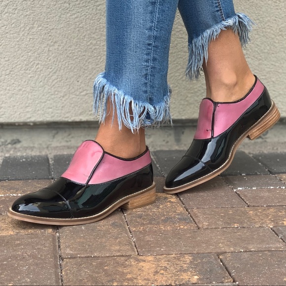 NIB Colorblock Patent Leather Boyfriend Oxford - Picture 3 of 8